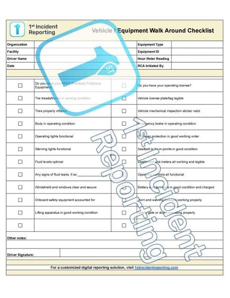 cat walk around checklist pdf